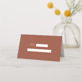 Terracotta Minimalist Bröllop-platskort Placeringskort