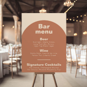 Terracotta Minimalist Bröllop Pub Menu Poster