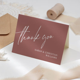 Terracotta Minimalist Bröllop - tackkort