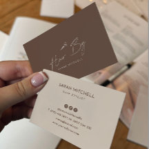 Terracotta Minimalist Hair Stylist Business Card