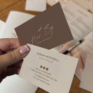 Terracotta Minimalist Hair Stylist Business Card Visitkort