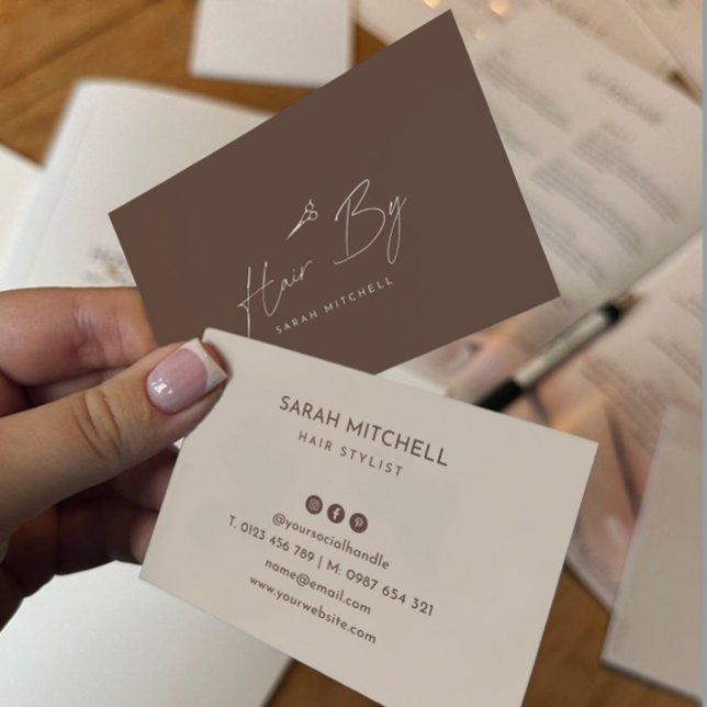 Terracotta Minimalist Hair Stylist Business Card Visitkort (Skapare uppladdad)