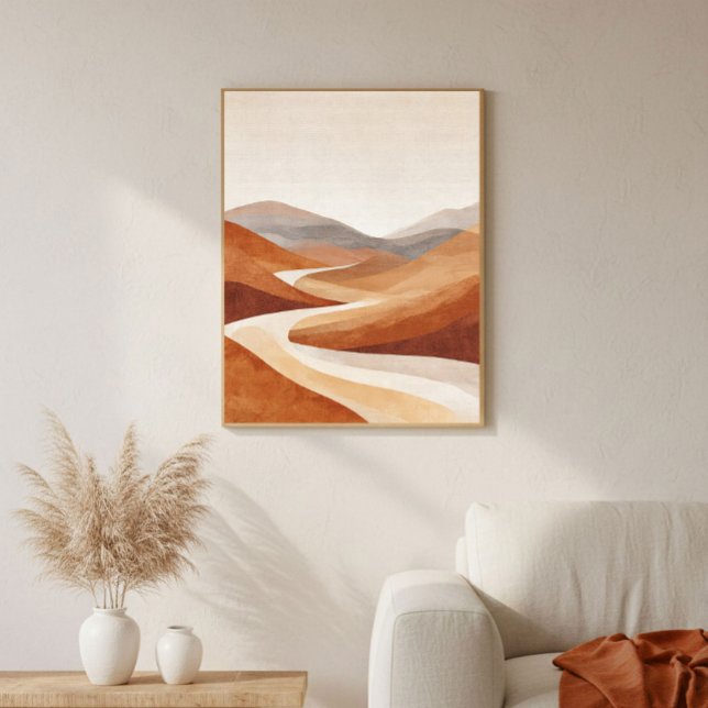 Terracotta Minimalist Landscape Living Wall Art  Poster (Skapare uppladdad)