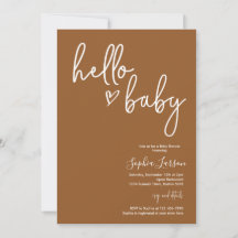 Terracotta Minimalist Modern Boho Baby Shower