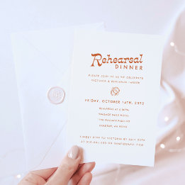 Terracotta Minimalist Modern Rehearsal Dinner Inbjudningar