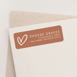Terracotta Minimalist Möhippa Returadress Etikett