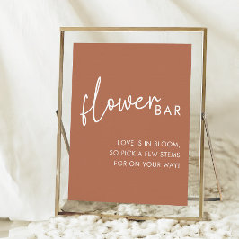 Terracotta Minimalist Script Shower Flower Pub Poster
