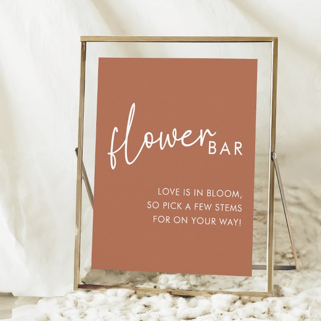Terracotta Minimalist Script Shower Flower Pub Poster (Skapare uppladdad)