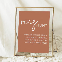 Terracotta Minimalist Script Shower Ring Hunt Poster