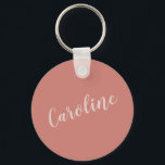 Terracotta Minimalist Typography Personlig Namn Nyckelring<br><div class="desc">Denna minimalistiska nyckelkedja för anpassade namn är en snyggt och ett praktiskt tillbehör, en perfekt som en tjänst för brudens sida, en gåva till brudgummen eller en vardaglig nödvändighet. Teckensnittet och den moderna designen i eleganten gör det till en tankfull nyckelfråga för bröllop, födelsedagar eller särskilda tillfällen. Anpassa den med...</div>