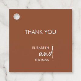 Terracotta minimalistisk personlig bröllop gåvor etiketter
