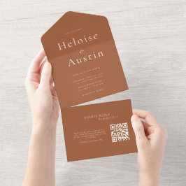 Terracotta Minimalistisk QR-kod Alla enskilda inbj