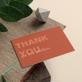 Terracotta-minimalistisk Tack för ditt köp Visitkort