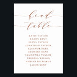 Terracotta Minimalistskript på Bröllop Bordsnummer<br><div class="desc">Planen för bordsnummer av anpassade. Den har ett terrakotta,  vismisk manus och klassisk typografi. Anpassa genom att lägga till egna detaljer. Denna minimalistiska sittplan för bord är perfekt för bröllop,  babyduschar,  möhippor,  födelsedagar och mycket annat.</div>