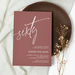 Terracotta-minsta 60:e födelsedagsinbjudan inbjudningar