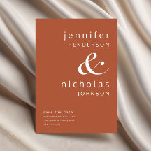 Terracotta Modern Ampersand Typography Bröllop