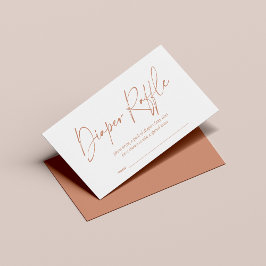 Terracotta Modern Boho Handwrite Raffle Tilläggskort