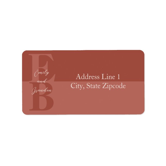Terracotta Modern Boho Returetiketters Adressetikett (Framsidan)