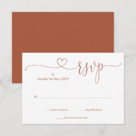 Terracotta Modern Elegant Script Heart OSA Kort