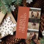 Terracotta, modern, minimal botanisk multifoto julkort<br><div class="desc">Elegant Terracotta är ett modernt minsta antal botaniska fet grafiktypografi-helgdag med flera fotovattenfärger.</div>