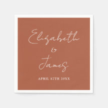 Terracotta Modern Minimalist Script Bröllop