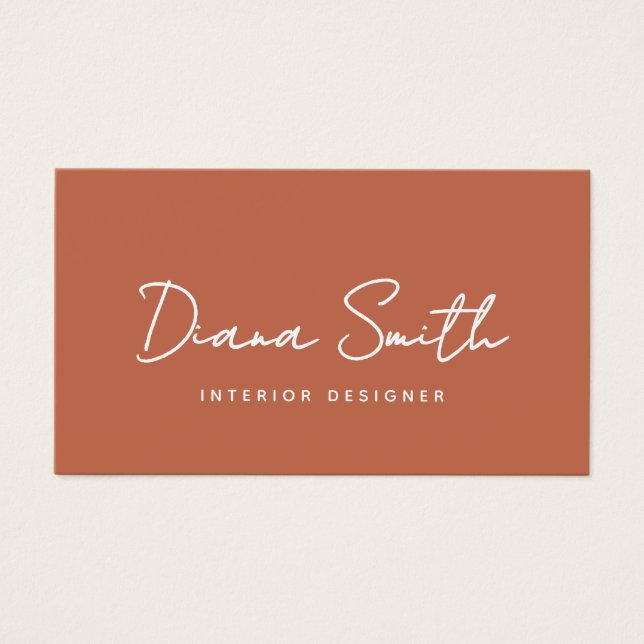 Terracotta Modern minimalistiskt QR-kodprofilkort Visitkort (Framsidan)