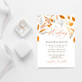 Terracotta Modern Script Elegant Fall Wedding Inbjudningar