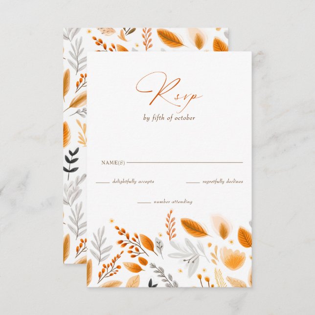 Terracotta Modern Script Elegant Fall Wedding OSA Kort (Fram/baksida)