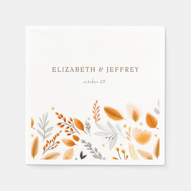 Terracotta Modern Script Elegant Fall Wedding Pappersservett (Framsidan)