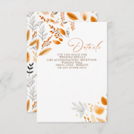 Terracotta Modern Script Elegant Fall Wedding Tilläggskort