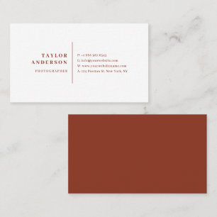 Terracotta Modern Serif Typography minimalist Visitkort