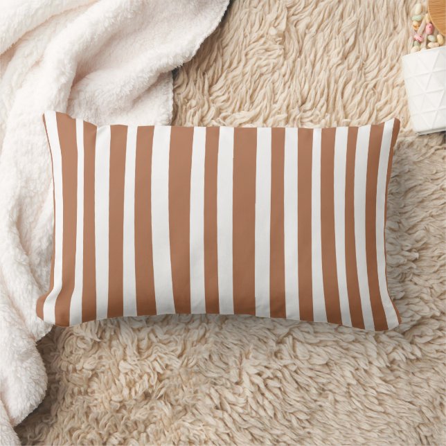 Terracotta Modern Stripes Minimalist  Lumbarkudde (Filt)