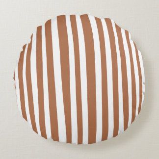 Terracotta Modern Stripes Minimalist  Rund Kudde