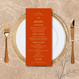 Terracotta Monogram botaniskt minimalistiskt Bröll Meny