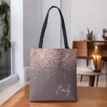 Terracotta  Monogram Rosa ros Guld Glitter Tygkasse<br><div class="desc">Terracotta och Rosa ros Guld och  Rosa Faux Gnistra och Glitter Elegant Monogram Bok Bag. Denna Bok-bag kan anpassas så att den omfattar ditt första och första namn och ges som julklapp,  Sverige 16 födelsedagar,  Möhippa eller Bröllop.</div>