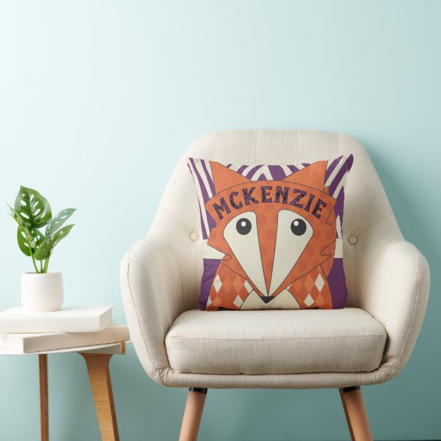 Terracotta Monogram Stylized Fox Pillow Kudde (Stol)