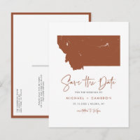 Terracotta Montana State Karta QR Code Save Date