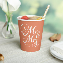 Terracotta Mr & Mrs personlig rustic bröllop