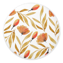 Terracotta Mustard Gult Blommigt