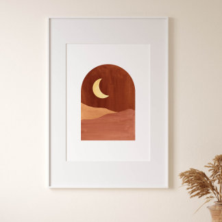 Terracotta-natten, abstraktens landskap poster