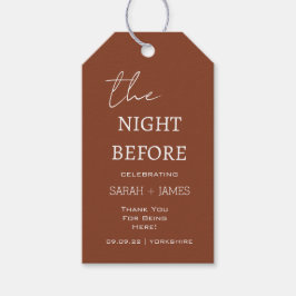 Terracotta Natten före Bröllop Tack Presentetikett