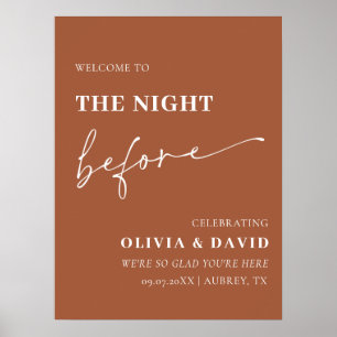 Terracotta Natten före rehearsal Dinner-signalen Poster