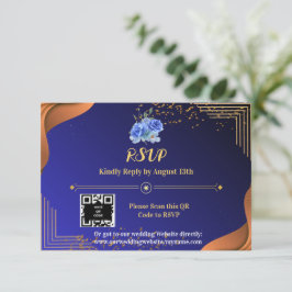 Terracotta Navy Blue Elegant OSA Kort
