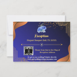 Terracotta Navy Blue Elegant Recept OSA Kort