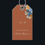 Terracotta Navy Blue Rust Rustic Tack Bröllop Presentetikett<br><div class="desc">Är du tittar för unika och rustiska bröllop-märkre? Se på våra märkre för maringåvor och rost bröllop! Vacker för fallbröllop eller andra höstteman. Vår brända märkre i orangens gåva är perfekt för en rustik känsla,  med elegans. Vackra Terracotta Navy Blue Rust Rustic Tack Gift-Märkre.</div>