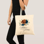Terracotta Navy Greenery Mor i Groom Tygkasse<br><div class="desc">Elegant Navy Blue,  Terracotta ,  Orange earthy blommigt Tema bröllop mor i Groom tote-påsen med elegant bouquet av marinblått,  Terracotta färg ro peonies och grönt eucalyptus löv. Kontakta mig om du behöver hjälp med anpassning eller om du behöver någon annan produkt med den här designen.</div>