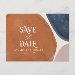 Terracotta navy modern abstrakt typography meddelande vykort