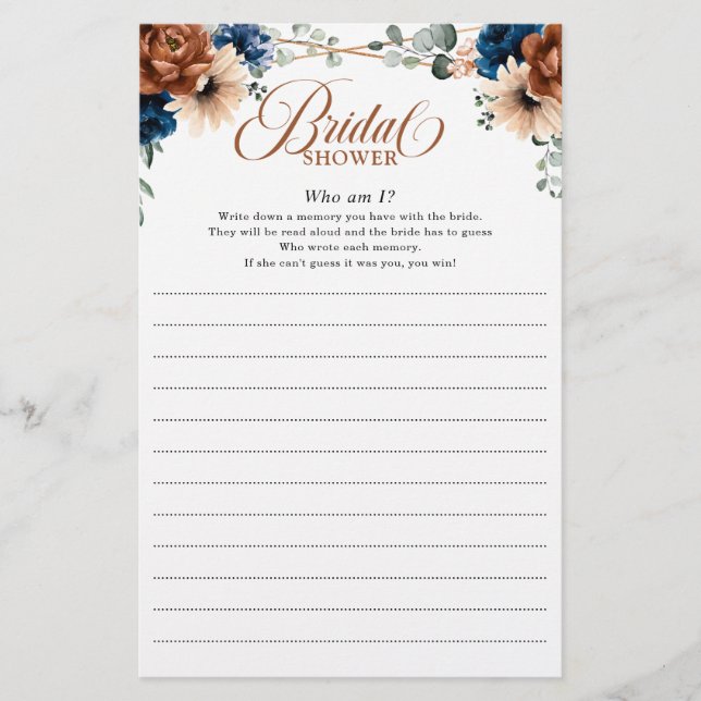 Terracotta Navy Möhippa Game Vem är jag? (Framsida)