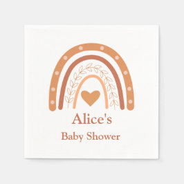 Terracotta Neutralt boho rainbow Baby Shower Pappersservett