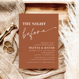 Terracotta Night Före rehearsal Dinner Inbjudan